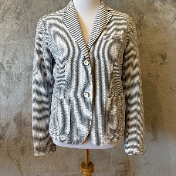 GAP Academia Preppy Striped Blazer Jacket Sz 2 - Picture 1 of 13